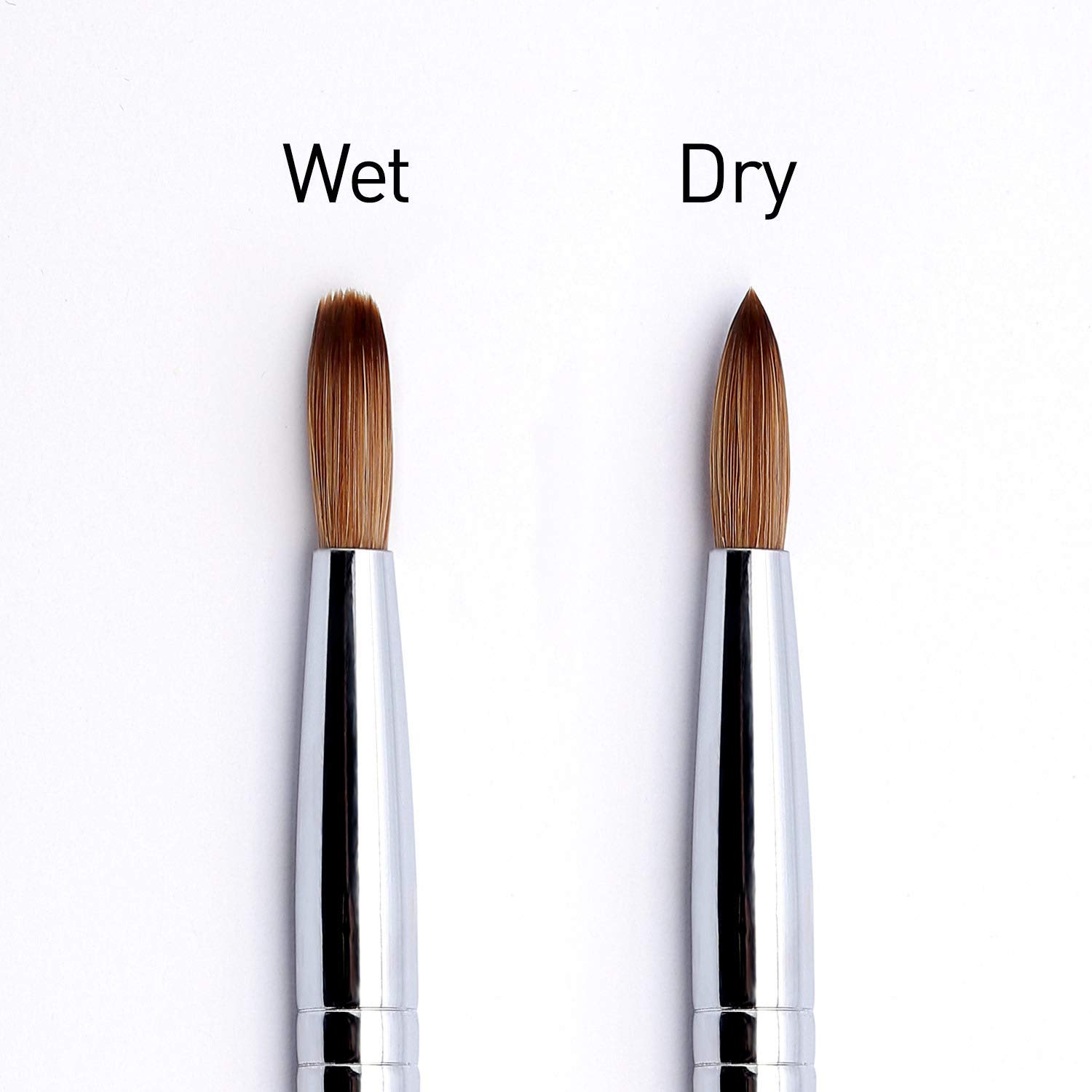Modelones Acrylic Nail Brush for Acrylic Powder Manicure Pedicure 1pcs Kolinsky Sable Acrylic Nails Round Nail Art Brush With Liquid Glitter Handle #Size 8: Beauty
