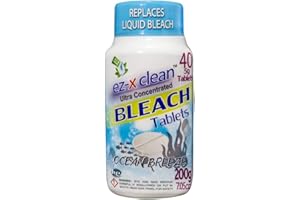 EZ-X CLEAN Ultra Concentrated Water Activated Bleach Tablets for Laundry and Multipurpose Cleaning. 40 Tablets 7.05 OZ Phosphate Free Replaces Liquid BLEACHES (Ocean Breeze)