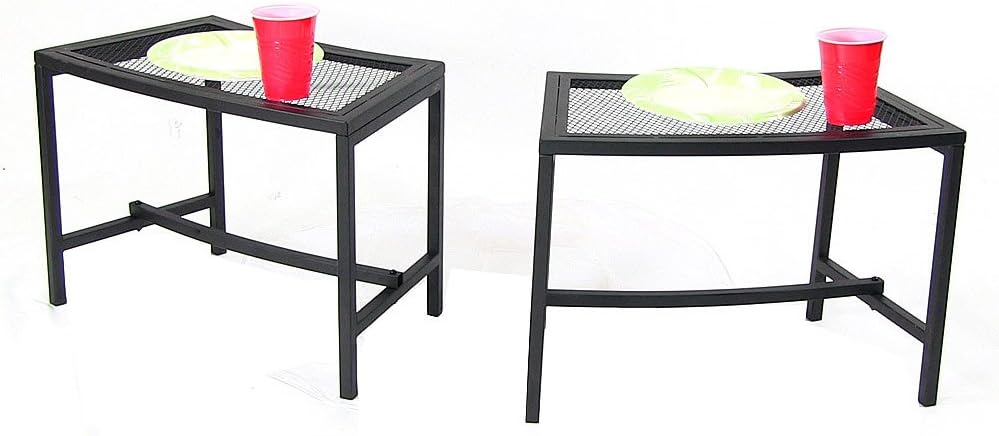 Amazon Com Sunnydaze Black Metal Mesh Patio Side Table