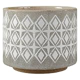 Rivet Geometric Ceramic Planter, 4.1"H, White and Grey