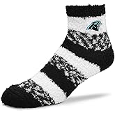 For Bare Feet NFL Cozy Soft Slipper Socks - Home Socks for Ultimate Comfort - Gameday Apparel - Luxuriously Plush and Cozy - Unisex (Carolina Panthers - Black, One Size)
