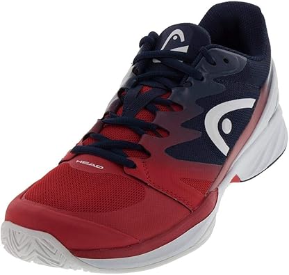 red and black tennis shoes