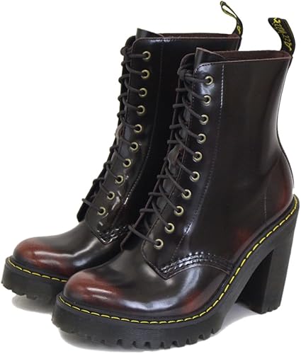 Amazon ドクターマーチン Kendra 10 Eye レディース ヒールアンクルブーツ Cherry Red Uk4 約23 0cm ブーツ ブーティ