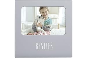 Little Pear Besties Frame, Pet Keepsake Picture Frame, Sibling Keepsake Picture Frame, Baby Girl Or Baby Boy Nursery Décor, 4x6 Photo Insert, Tabletop Picture Frame, Gray