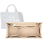 Lckaey purse insert organizer for marc jacobs small tote bag Felt insert Y065Khaki-S