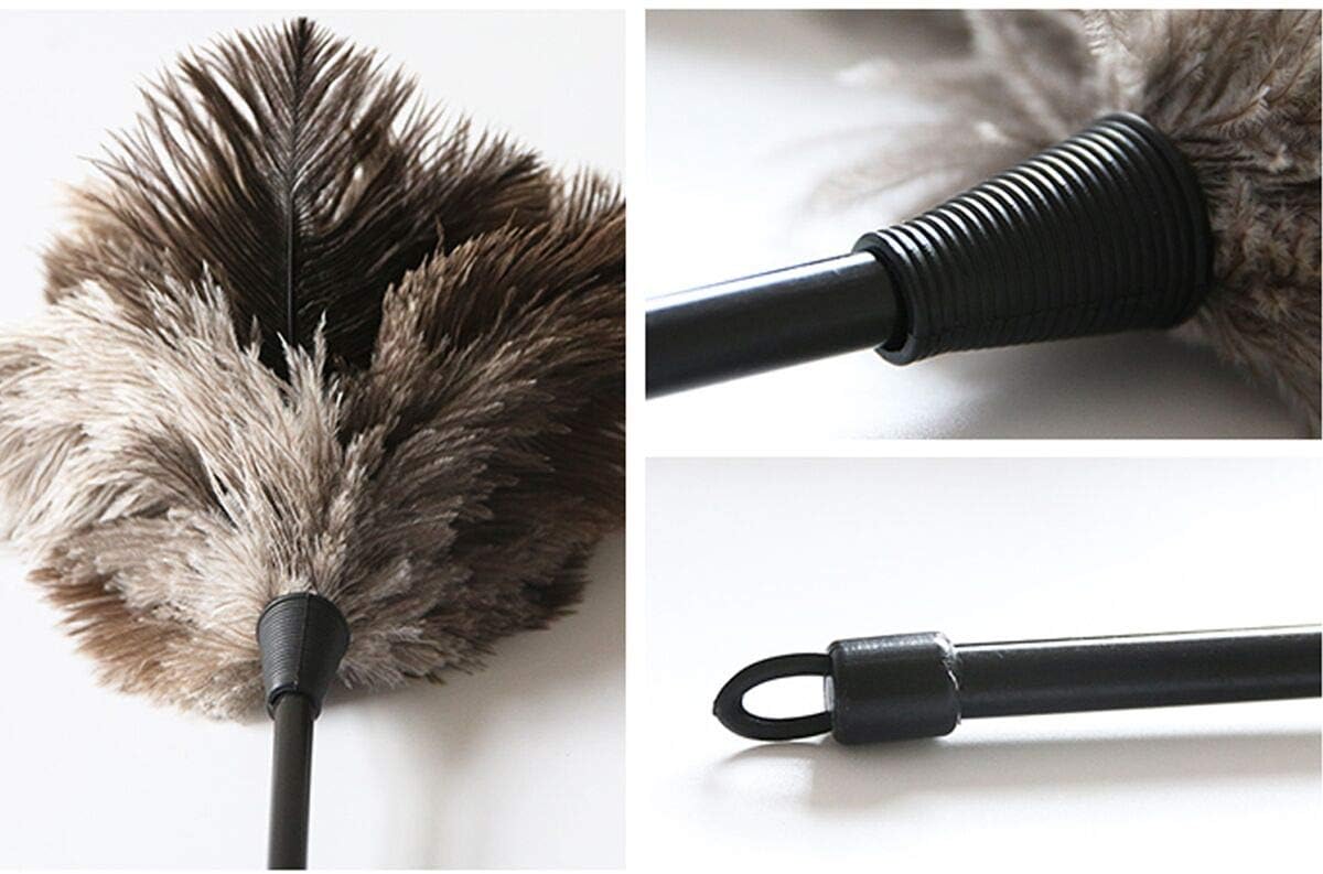 Ostrich Feather Duster Attracts Dust Particles,34cm with The Plastic