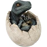 Jurassic Era Predator Green Velociraptor Dinosaur Prehistoric Egg Hatchling Collectible Figurine Statue