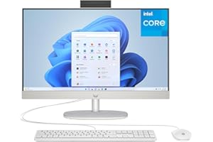 HP 24 Touchscreen All-in-One Desktop Computer for Home and School, Intel Processor, 23.8" FHD Display, 32GB DDR4 RAM, 1TB PCIe SSD, WiFi 6, Bluetooth 5.3, Business AIO, White