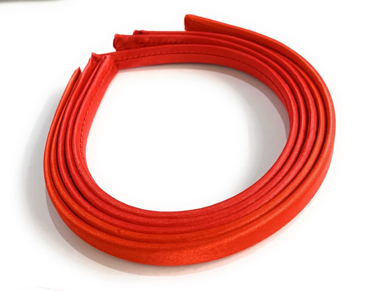 5 x 15mm Thick Plain Satin Headbands Pack School Girls Alice Hair Band DIY Headband Set UK (Red)