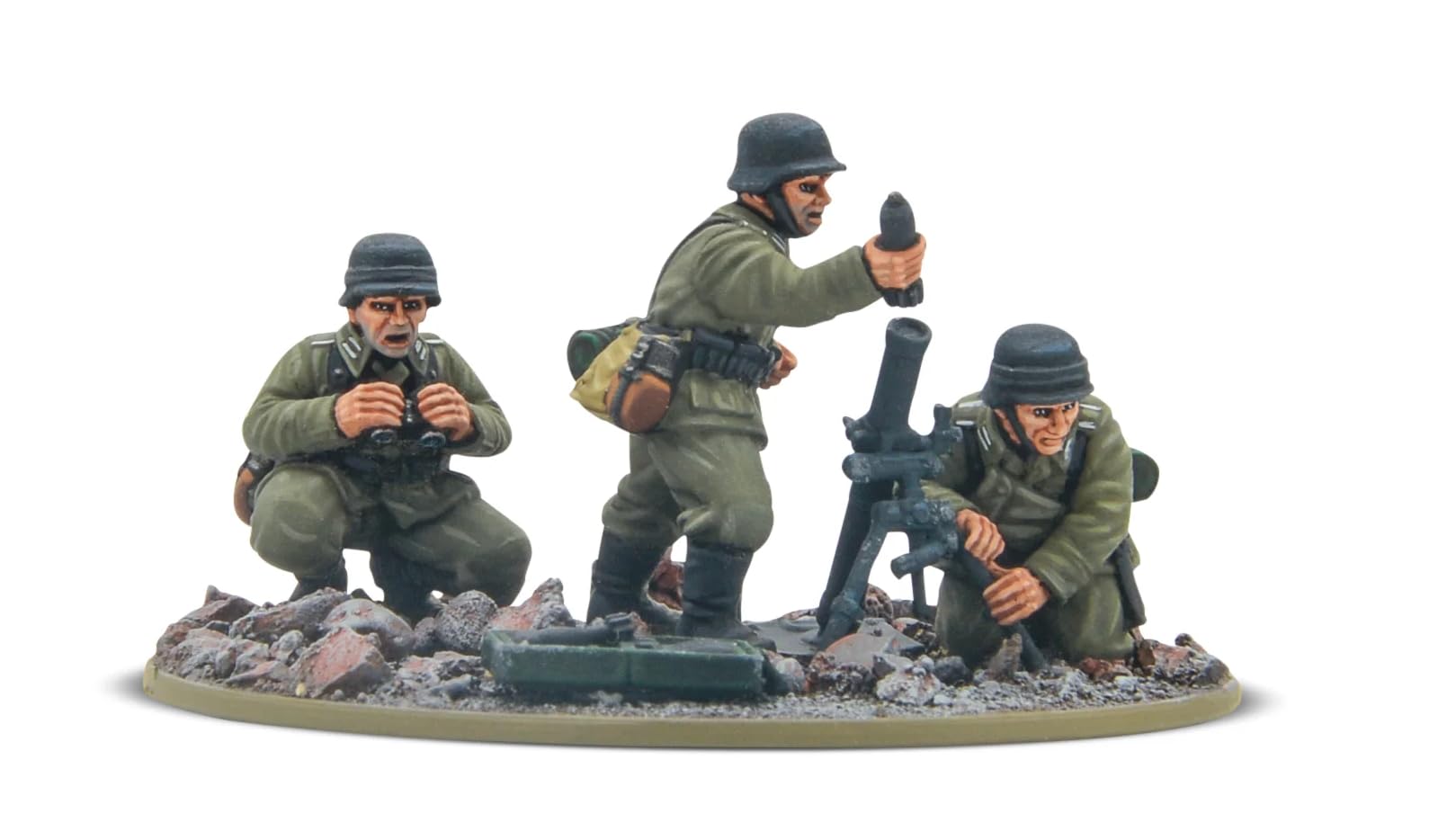Warlord Games German Army Veteran Medium Mortar Team - 28mm Scale Resin Miniatures for Bolt Action Highly Detailed World War 2 Miniatures