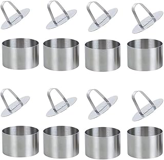 WENTS Dessertringe Tortenring Kleine Backring Edelstahl Kuchenring Mousseformen Dessertringe für Kochen und Backen 8pcs