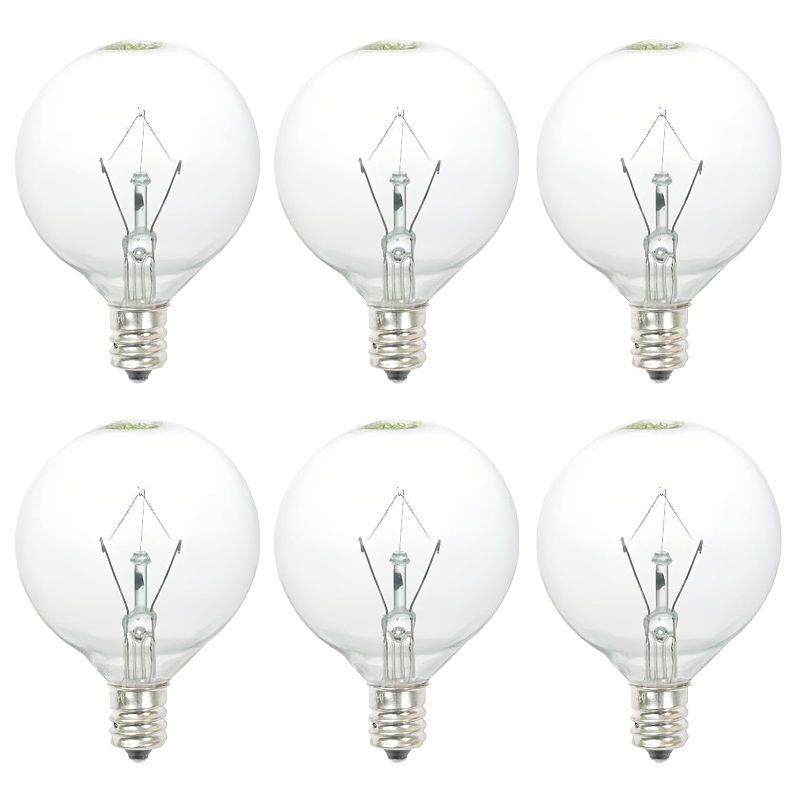 Photo 1 of 40W Light Bulbs,Wax Warmer Bulbs,E12 Candelabra Base 120 Volt Round Light Bulbs for Full Size Scentsy Warmer ,Wax Melt Warmer,Chandelier Table Lamp Wall Sconces ,Soft Warm White,G50/120V,6 Packs