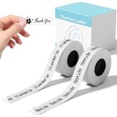 2 Packs Compatible with SUPVAN E10 &amp; E11 Label Maker Tape,Transparent | 15mmx6m ,Continuous Standard Laminated Thermal Label Tape,Cannot be used on Katasymbol app, please use SUPRINT app
