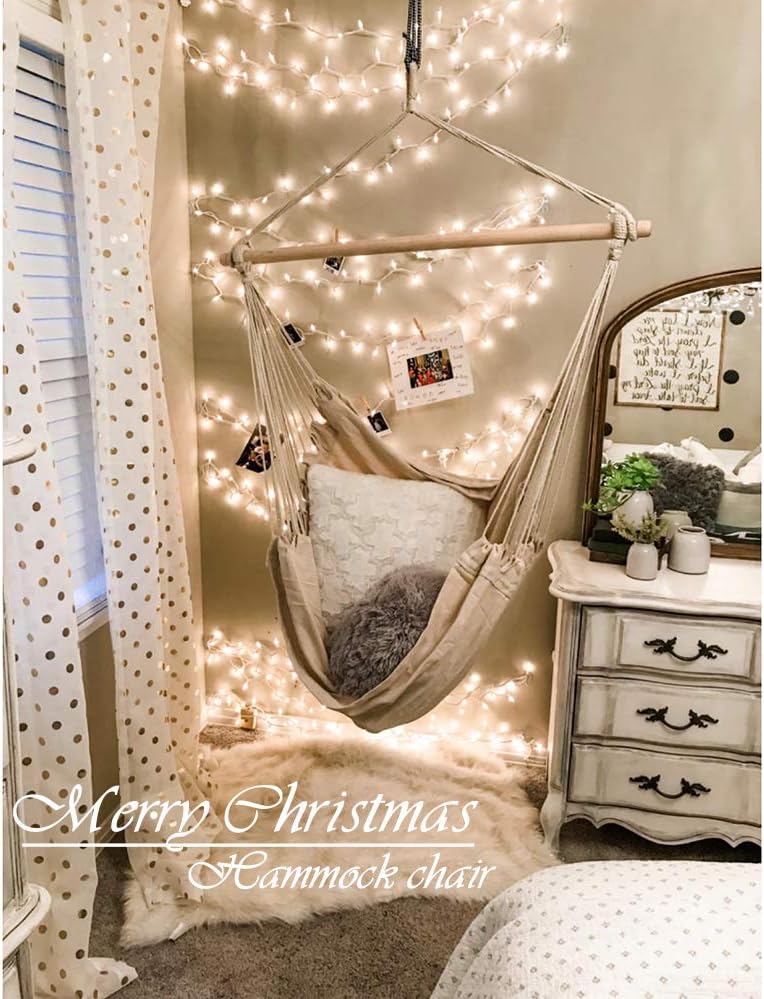 Chihee Hammock Chair Large Hammock Chair Relax Hanging Swing Chair Cotton Weave For Superior Comfort Durability Perfect For Indoor Outdoor Home