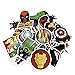 Vinyl Luggage Stickers, Echeer Superheroes PVC Waterproof Stickers for Laptop, Notebooks, Car, Bicycle, Skateboards, Luggage Decoration (50PCS No-Duplicate Stickers Pack)