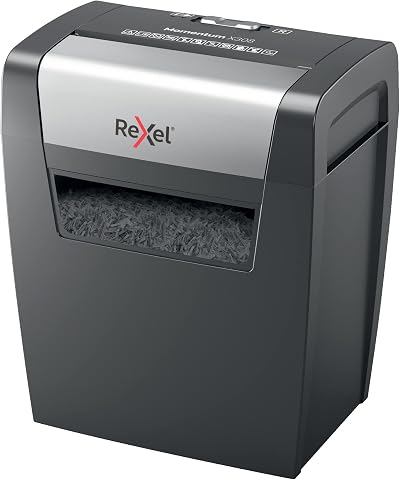 Rexel Momentum X308 Cross Cut Shredder 9-8 Sheets 80 gsm 15 L Bin