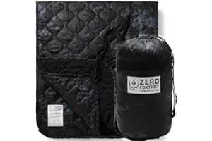 Zero Foxtrot, Deluxe Woobie Blanket, Swagman Roll, Military Blanket– Great for picnics, The car, Camping, and More - Black Multi-Terrain Camouflage Pattern