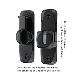 FIREFLYWEB Flip Door Latch Black 180 Degree Heavy