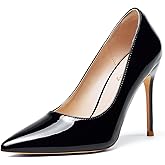 Elisabet Tang Women's High Heels Pumps Closed Pointed Toe Stiletto 4inch Heels Classic Office Special Dressy Wedding Pump Shoes