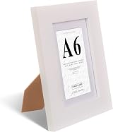Fabian Clarke London A6 White Wood Photo Frame with Mount and Glass view 4