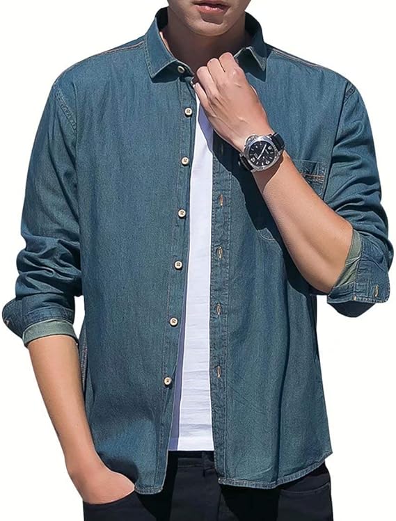 Kogarasi デニムシャツ メンズ 長袖 シャツ デニム Amazon