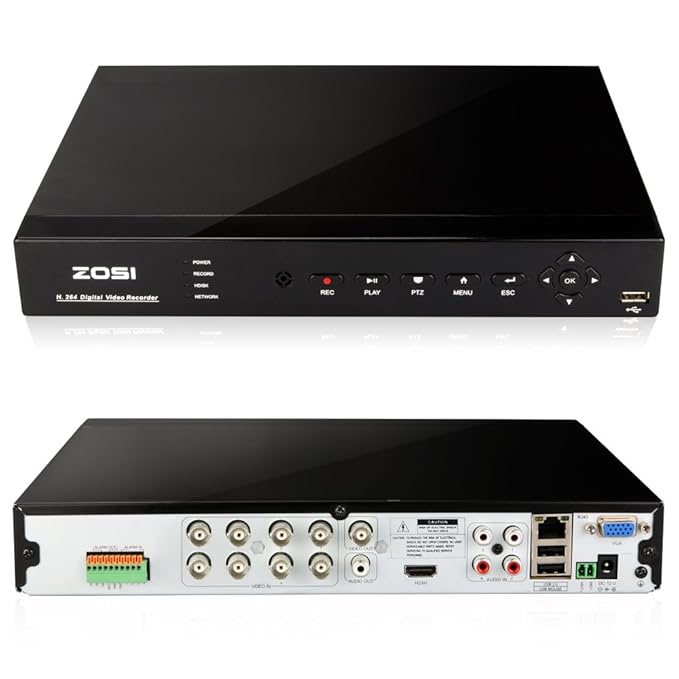 ZOSI DVR Recorder CCTV Box H.264 Motion Detection Email Alert with Hard