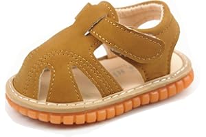 WILLFUN Baby Boy Girl Summer Infant Squeaky Sandals Premium Rubber Sole Closed-Toe Non-Slip Shoes Toddler First Walkers