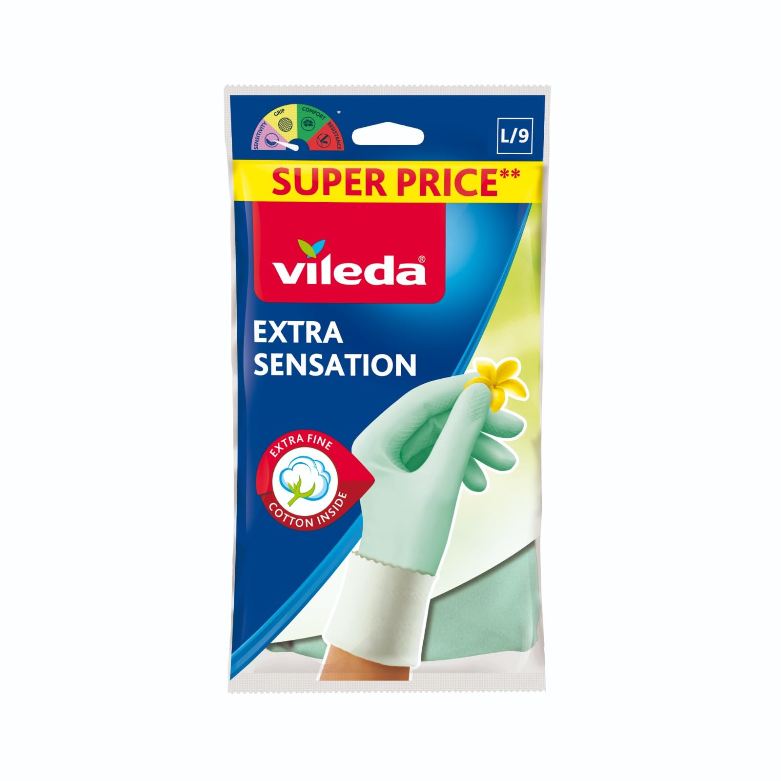 Vileda - Extra Sensation - Multi-Purpose Gloves, Size M
