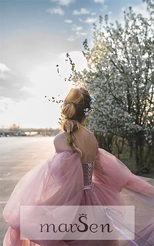 Ball Gown Pink Prom Dress Puffy Sleeve Tulle Formal Evening Gowns  Sweetheart Wedding Dress Size 28 in Saudi Arabia | Whizz Formal
