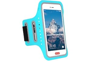 MOVOYEE Phone Armband for Running Armband Cell Phone Holder for iPhone 16 16e 15 14 13 12 11 Pro MAX XS XR X Plus Mini Galaxy,Fingerprint Touch ID&Key Pocket,Sports Arm Band Sleeve Excercise,Gym,Run