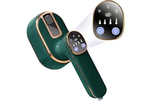 TENHITOYS Foldable Travel Steamer For Clothes With Led Screen,Steamer&Iron 2 In 1,Portable Mini Iron Wrinkles Remover,1000w Plancha a Vapor Para Ropa For Home Office College 120v(Forest Green)
