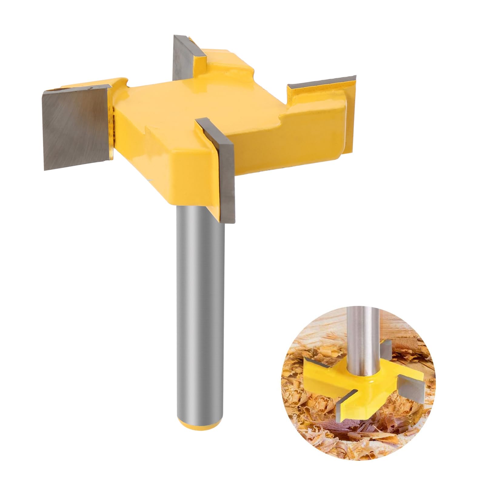 Dfuqanb Panel Mill, 8 mm Shank Cleaning Cutter, 8 mm Shank CNC Plate Miller, Surface Milling Bit, Face Miller, Planer Cutter, for Surface Woodworking