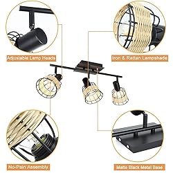 Depuley Vintage Track Ceiling Spotlight, 3-Head