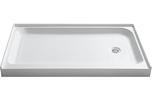 ANZZI Shower Base Tier 60" x 36" Single Threshold Rectangluar Right Drain Location Shower Base in Glossy White | Marine Grade Acrylic and High Yield Fiberglass | Integrated Slip Resistant |SB-AZ04RD