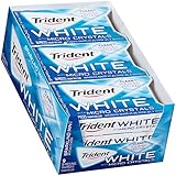 Trident White Sugar Free Gum (Sparkling Mint with Micro Crystals, 16 Piece, 9 Pack)