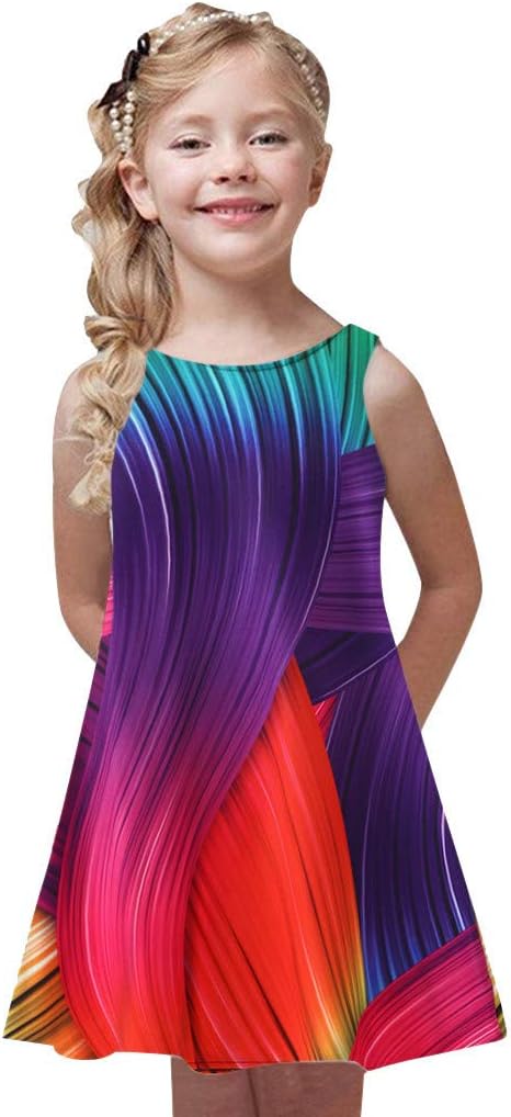 Girls Casual Dress for 4-9Years, Weant Newborn Baby Infant Toddlers Girls Lovely 3D Print Tank Dress Princess Dress for Kids Toddler Girls Wedding Party Tutu Skirt Dress Holiday Sundress Clothes Gifts