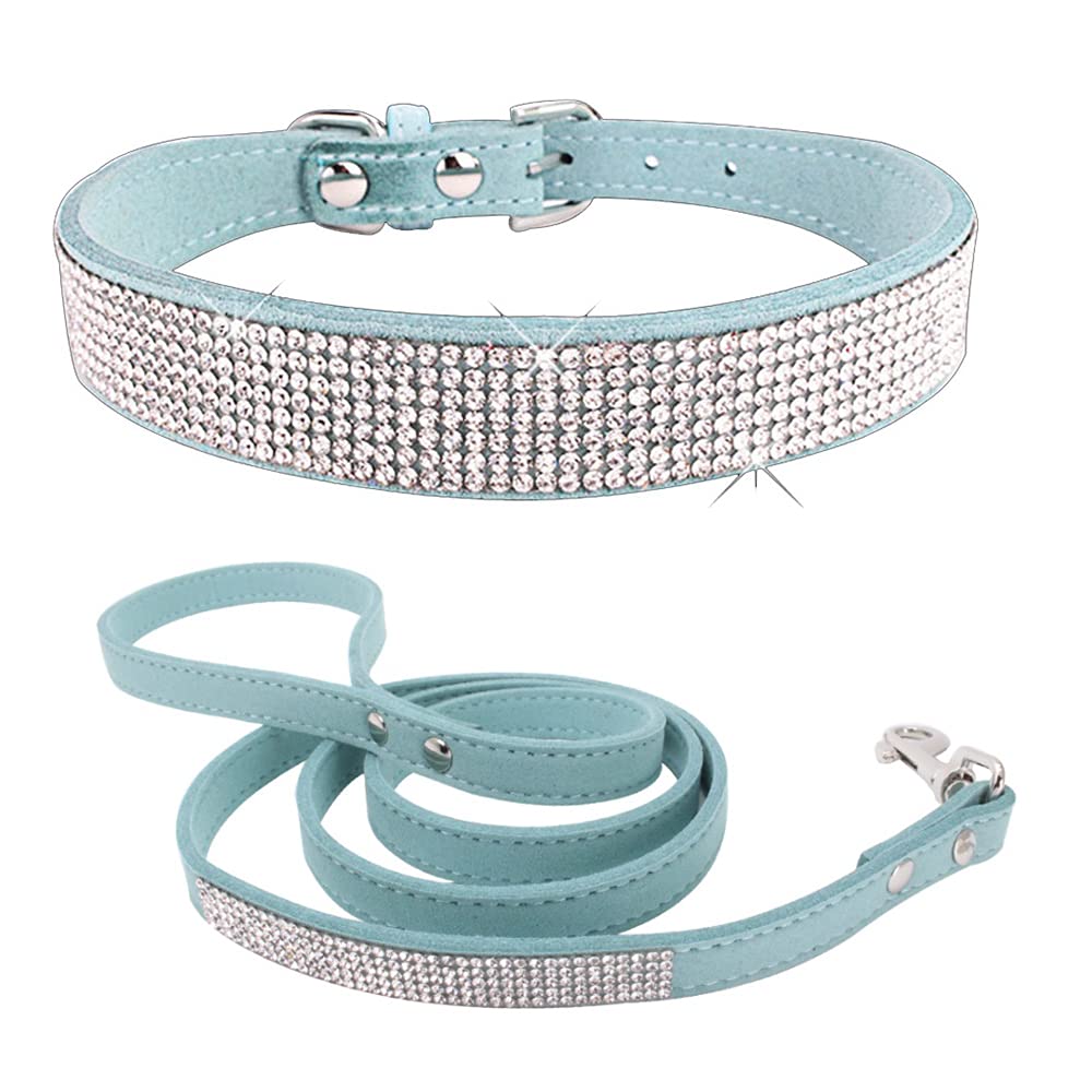 ETOPARS Rhinestone Dog Collar Leashes, Crystal Diamond Cat Dog Collar Leash Set, Cute Dazzling Dog Rhinestone Collar, Dog Collar Harness for Small & Medium Dogs
