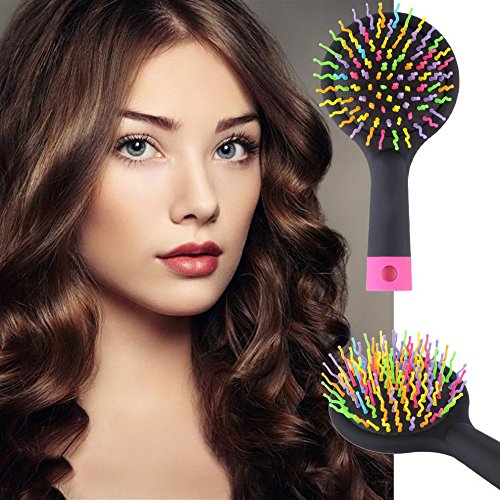 Custom Extra Rainbow Volume Anti-static - No More Tangle - Comb Shower Hair Brush - Wet Hair Brush,Professional - For Adults & Kids ; For Thin, Thick, Curly, Straight, Wet, Dry Hair