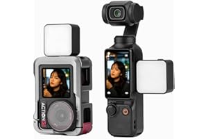 Flymile Pocket 3 Magnetic Fill Light Accessories, 6500K Adjustable Video Light For Xtra Muse with Quick - Release Cold Shoe Base, Compatible with DJI Osmo Action 5 Pro/4/3 Camera Cage Attachment,Black