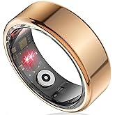 Kuxlagz Smart Ring Health Tracker for Women Men, Sleep Tracker with Heart Rate and Blood Oxygen, Fitness Ring for Activity Monitoring, 15 Days Battery, No Subscription, Titanium Alloy(Rose Gold, #12)