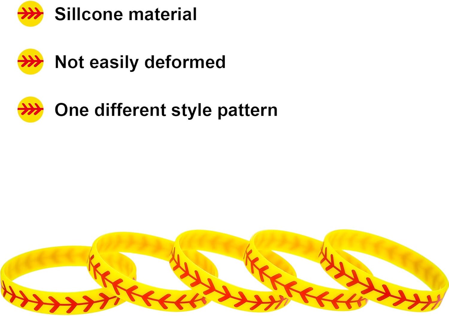 Jovitec 24 Packs Softball Bracelet Softball Wristband Silicone Bracelet Softball Gift for Softball Player and Softball Teams: Jewelry