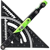 Britton Square Britton Square&reg; 7" Rafter Square - Patented Locking Pivot Arm Angle Finder, Heavy Duty Aluminum Carpenter Layout Tool with 3 Built-in Level Vials for Woodworking, Framing &amp; Roofing