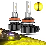 SEALIGHT H11 LED Fog Light Bulbs, 3000K Yellow 4000 Lumens 12W High Power,H11 H8 H16 LED Fog Light DRL Bulbs Replacement For 