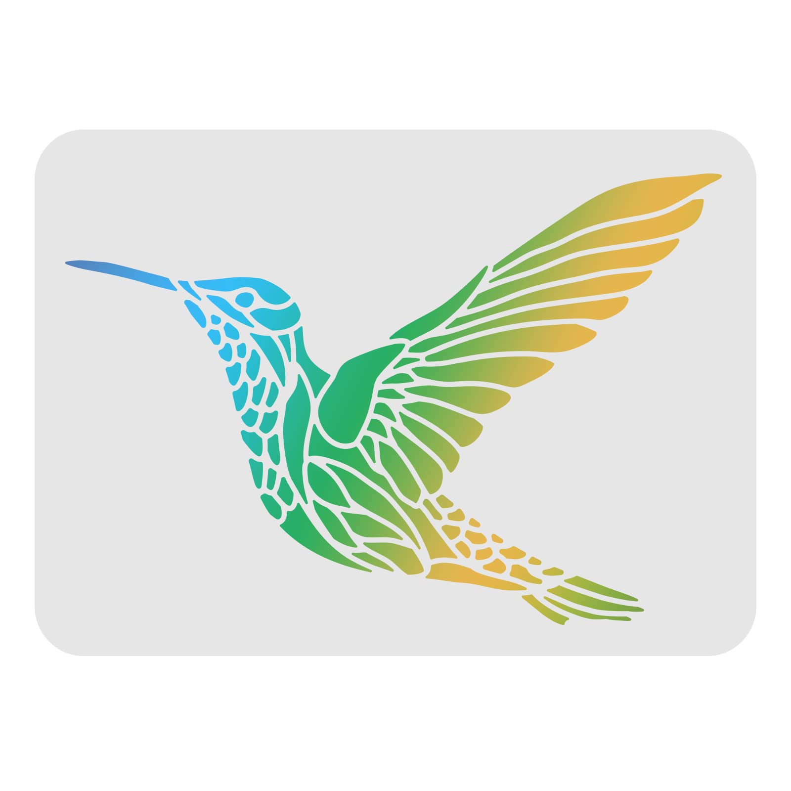 FINGERINSPIRE Hummingbird Stencil Template 29.7x21cm Plastic Hummingbird Pattern Drawing Painting Stencils Rectangle Reusable Stencils for Painting on Wood, Floor, Wall and Tile