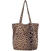 Leopard Shoulder Bag Soft & Lightweight Large Tote Purse Handbag Travel Satchel Gift for Women