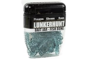 LUNKERHUNT Fishing Bait Jar with Unique Scent Attractant | (1.5 inches) Durable Bait | Ice Fishing Bait for Fishing Bass, Trout and Pike Reusable Soft Plastic Bait