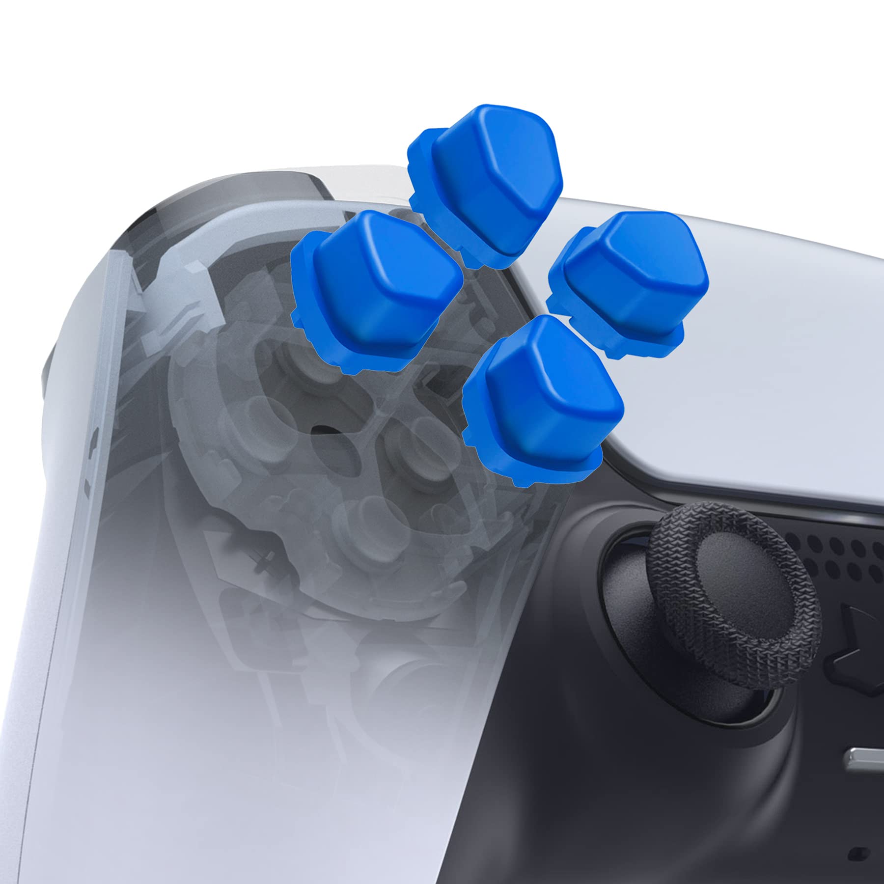 eXtremeRate Ergonomic Split Dpad Buttons (SDP Buttons) for PS5 Controller, Blue Independent Dpad Direction Buttons for PS5 Edge, for PS4 All Model Controller - Controller NOT Included