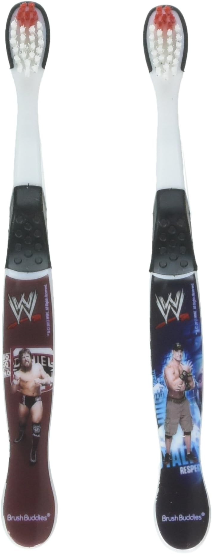 WWE John Cena, CM Punk, and Daniel Bryan Toothbrushes - 2 Pack - Assorted Styles and Colors, Wrestlers May Vary