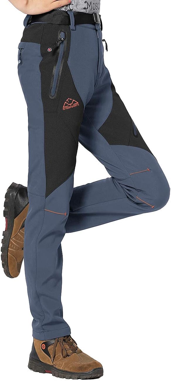 TBMPOY Women's Outdoor Softshell Pants Waterproof Quick Dry Fleece Lined Hiking Cargo Pants: Clothing