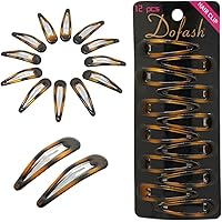 Dofash 12pcs Epoxy Snap Hair Clips Metal Grips 5cm/in Hair Accessories (Epoxy Tortie)